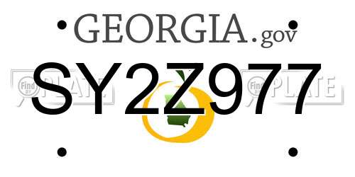 SY2Z977 Georgia License Plate