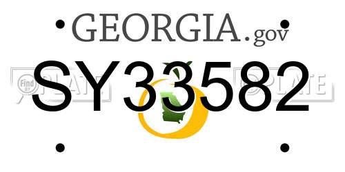 SY33582 Georgia License Plate