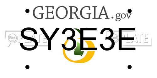 SY3E3E Georgia License Plate