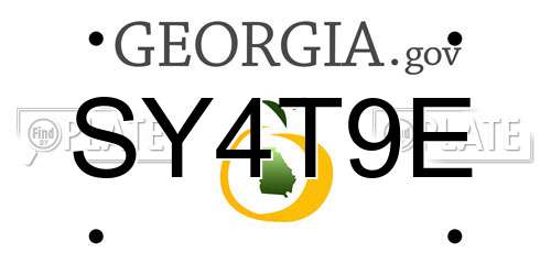 SY4T9E Georgia License Plate