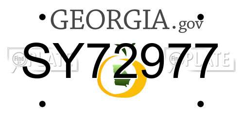 SY72977 Georgia License Plate