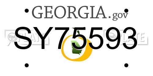 SY75593 Georgia License Plate