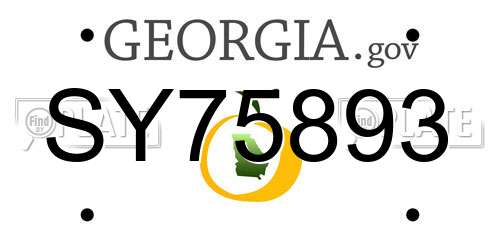 SY75893 Georgia License Plate