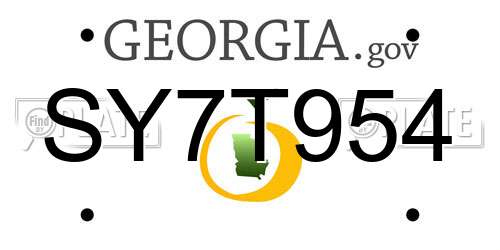 SY7T954 Georgia License Plate