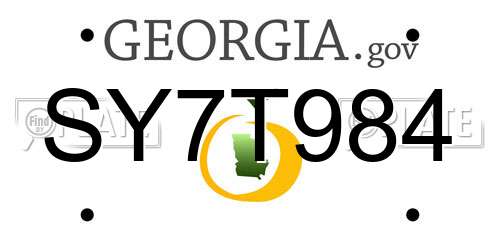 SY7T984 Georgia License Plate