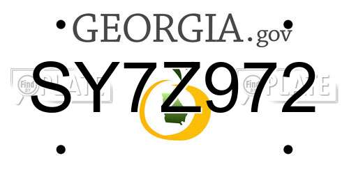 SY7Z972 Georgia License Plate