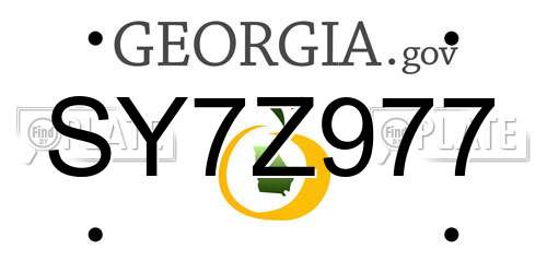 SY7Z977 Georgia License Plate