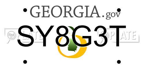SY8G3T Georgia License Plate