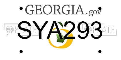 SYA293 Georgia License Plate