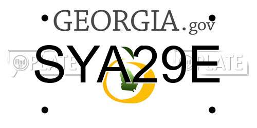 SYA29E Georgia License Plate