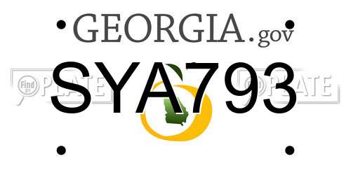 SYA793 Georgia License Plate