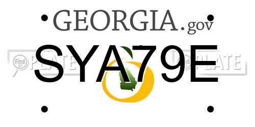 SYA79E Georgia License Plate