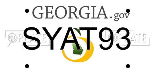 SYAT93 Georgia License Plate