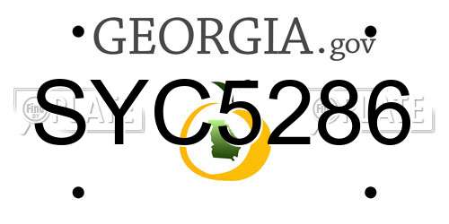 SYC5286 Georgia License Plate