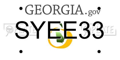 SYEE33 Georgia License Plate