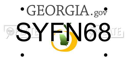 SYFN68 Georgia License Plate