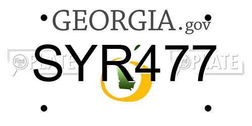 SYR477 Georgia License Plate