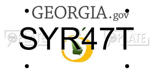 SYR47T Georgia License Plate