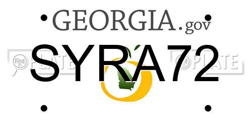 SYRA72 Georgia License Plate