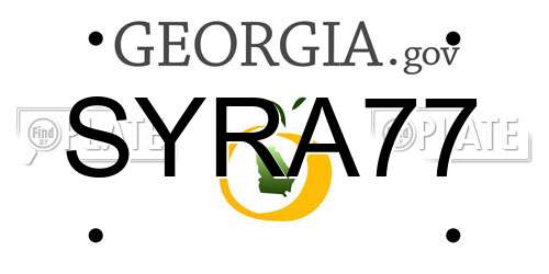 SYRA77 Georgia License Plate