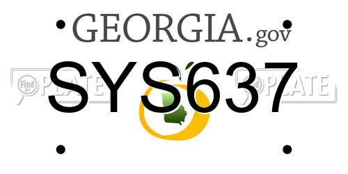 SYS637 Georgia License Plate