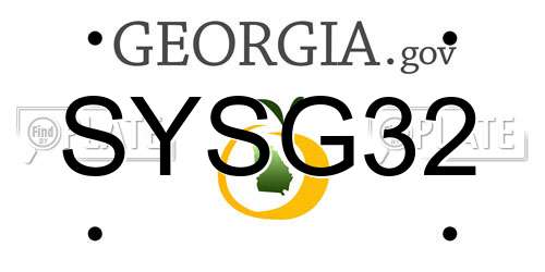 SYSG32 Georgia License Plate