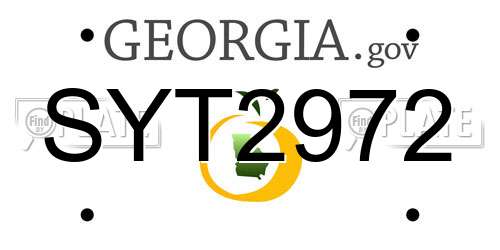 SYT2972 Georgia License Plate
