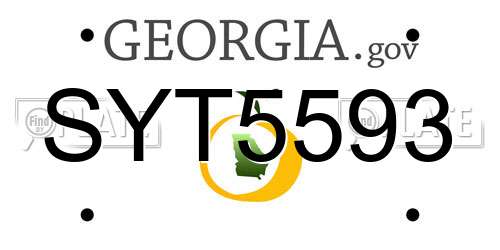 SYT5593 Georgia License Plate
