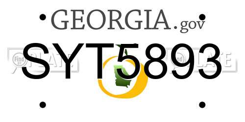 SYT5893 Georgia License Plate