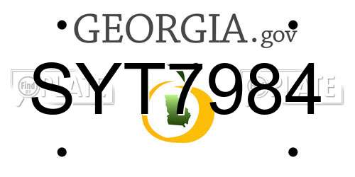 SYT7984 Georgia License Plate