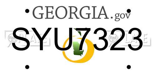 SYU7323 Georgia License Plate