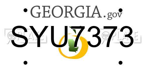 SYU7373 Georgia License Plate