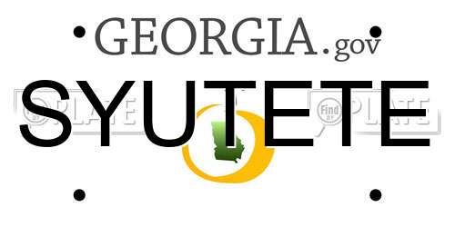 SYUTETE Georgia License Plate