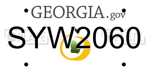 SYW2060 Georgia License Plate