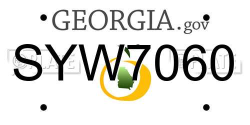SYW7060 Georgia License Plate