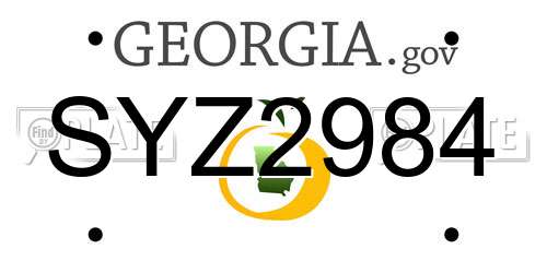 SYZ2984 Georgia License Plate