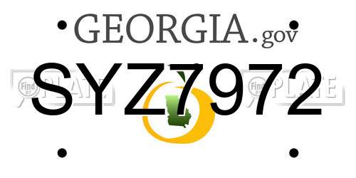 SYZ7972 Georgia License Plate