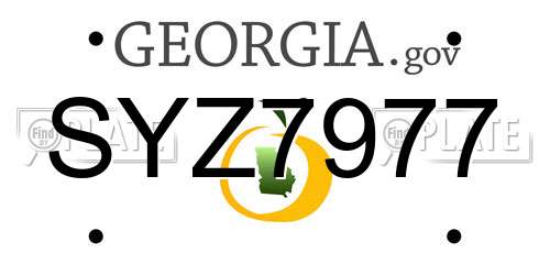 SYZ7977 Georgia License Plate