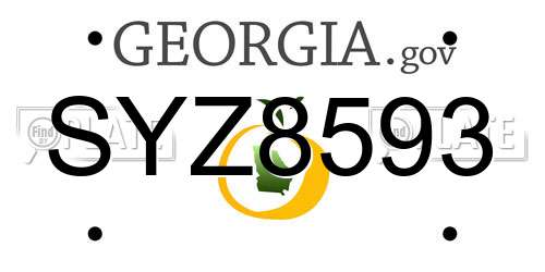 SYZ8593 Georgia License Plate