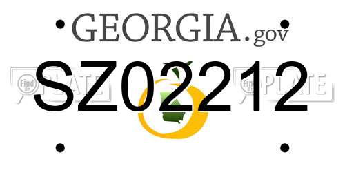 SZ02212 Georgia License Plate