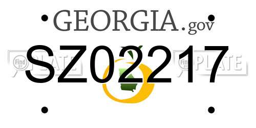 SZ02217 Georgia License Plate
