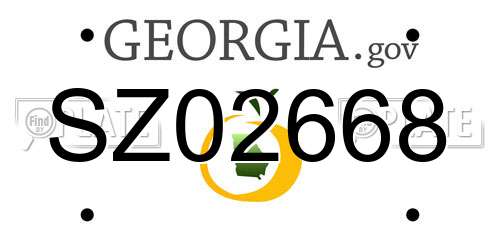 SZ02668 Georgia License Plate