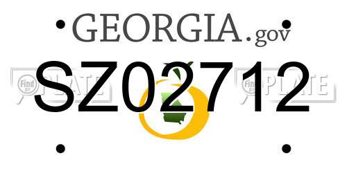 SZ02712 Georgia License Plate