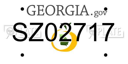 SZ02717 Georgia License Plate