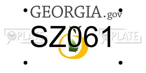 SZ061 Georgia License Plate