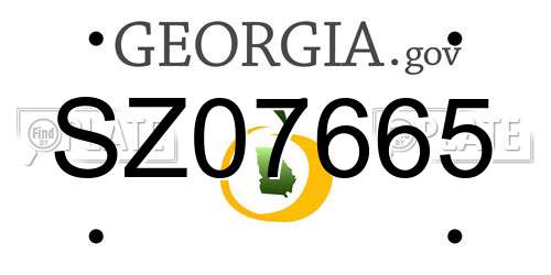 SZ07665 Georgia License Plate