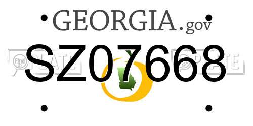 SZ07668 Georgia License Plate