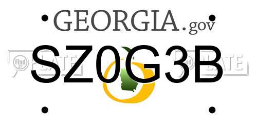 SZ0G3B Georgia License Plate