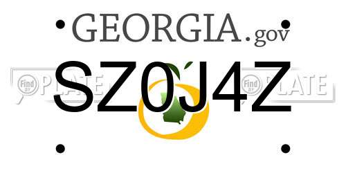 SZ0J4Z Georgia License Plate