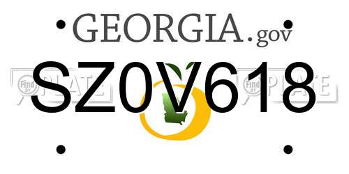 SZ0V618 Georgia License Plate